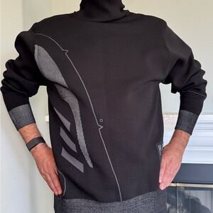 adidas Black and Gray Turtleneck Sweater